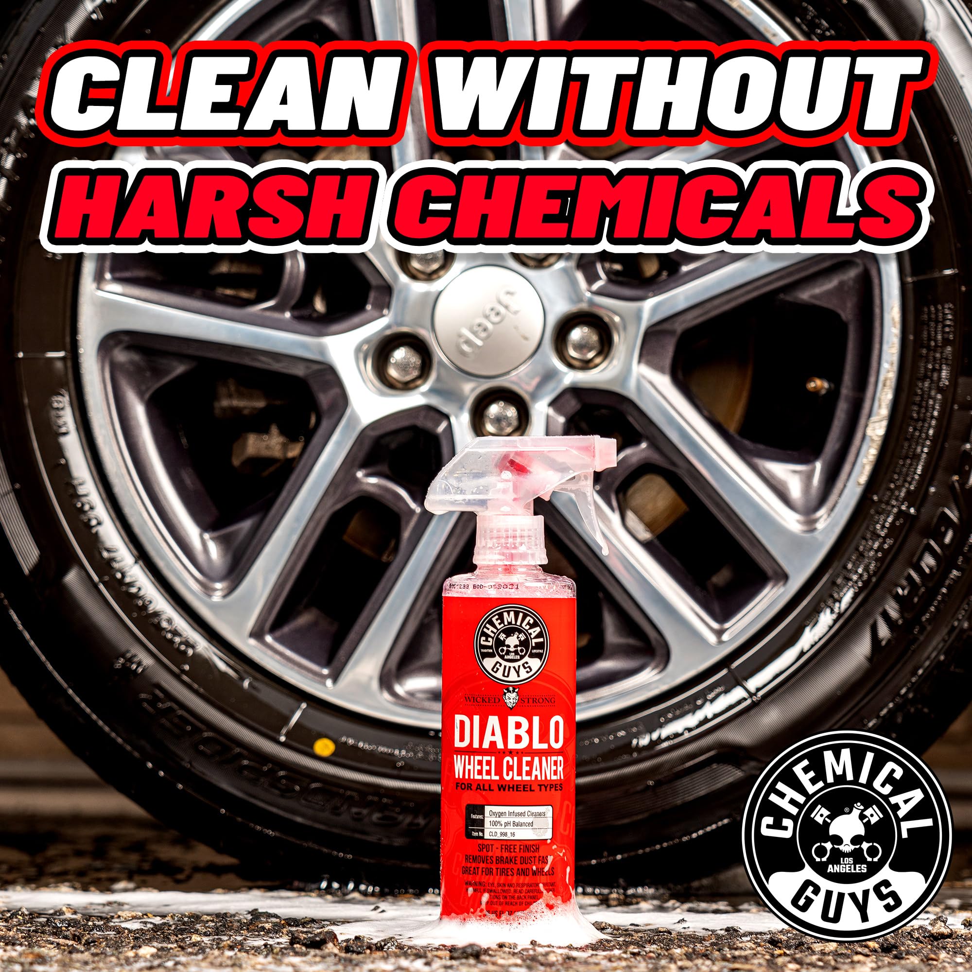 Wheel shines after Diablo Wheel Cleaner use.