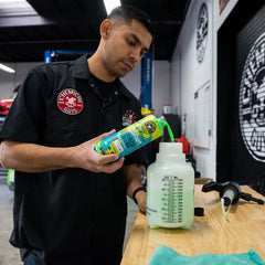 Chemical Guys EcoSmart being buffed with microfiber to reveal high gloss shine