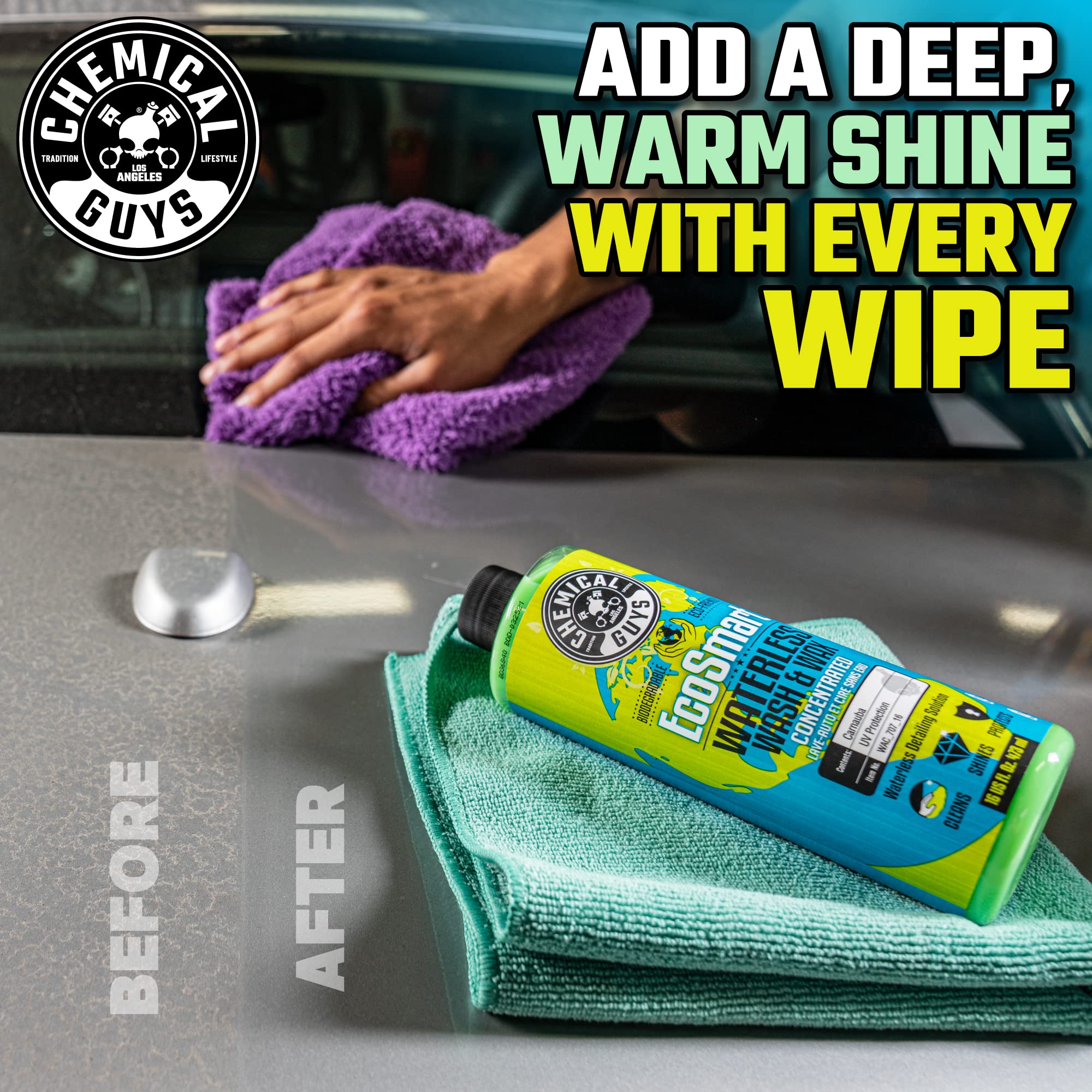 Chemical Guys EcoSmart applied to motorcycle chrome for a protected finish