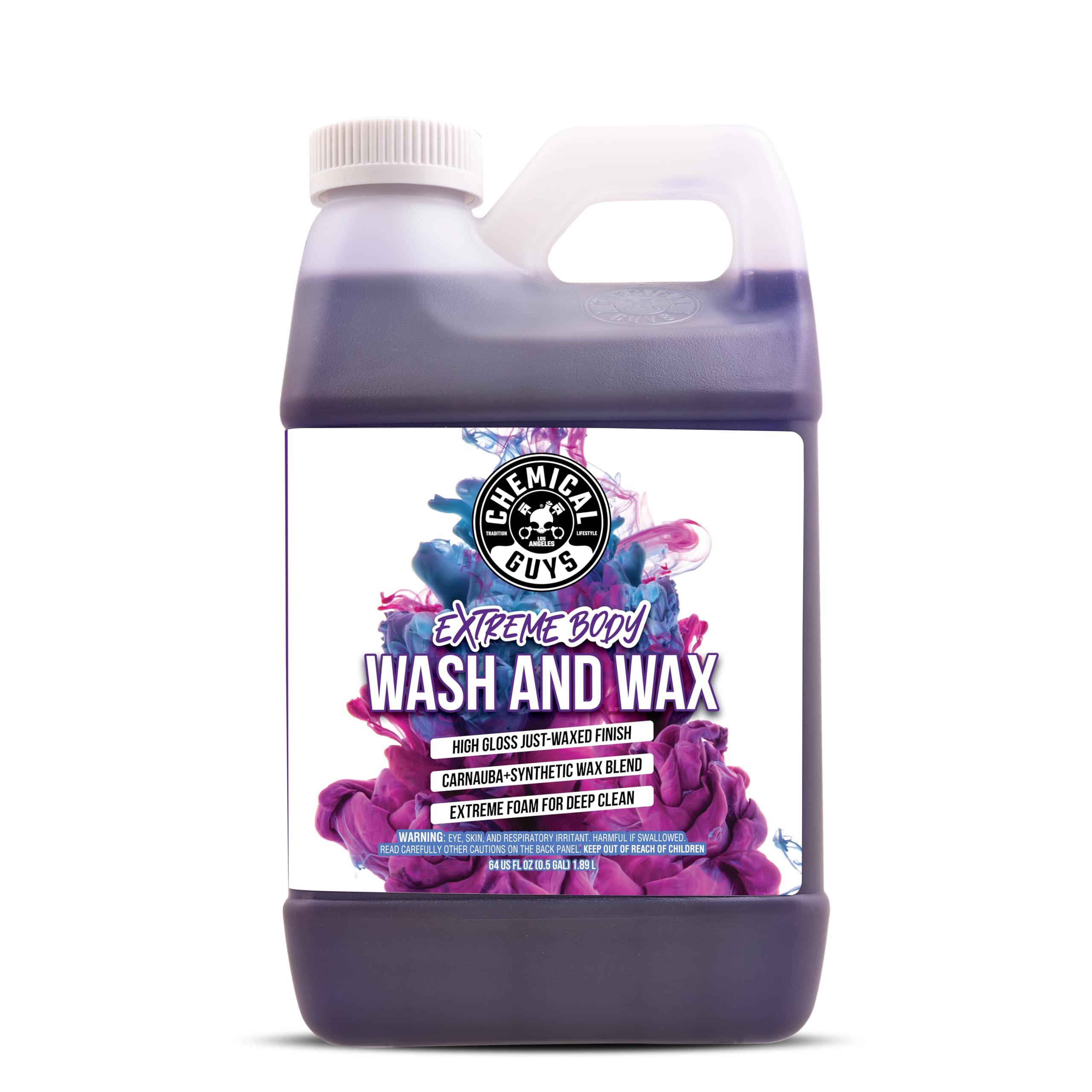 Chemical Guys Extreme Bodywash & Wax bottle shows two-in-one wash and wax for a protected finish