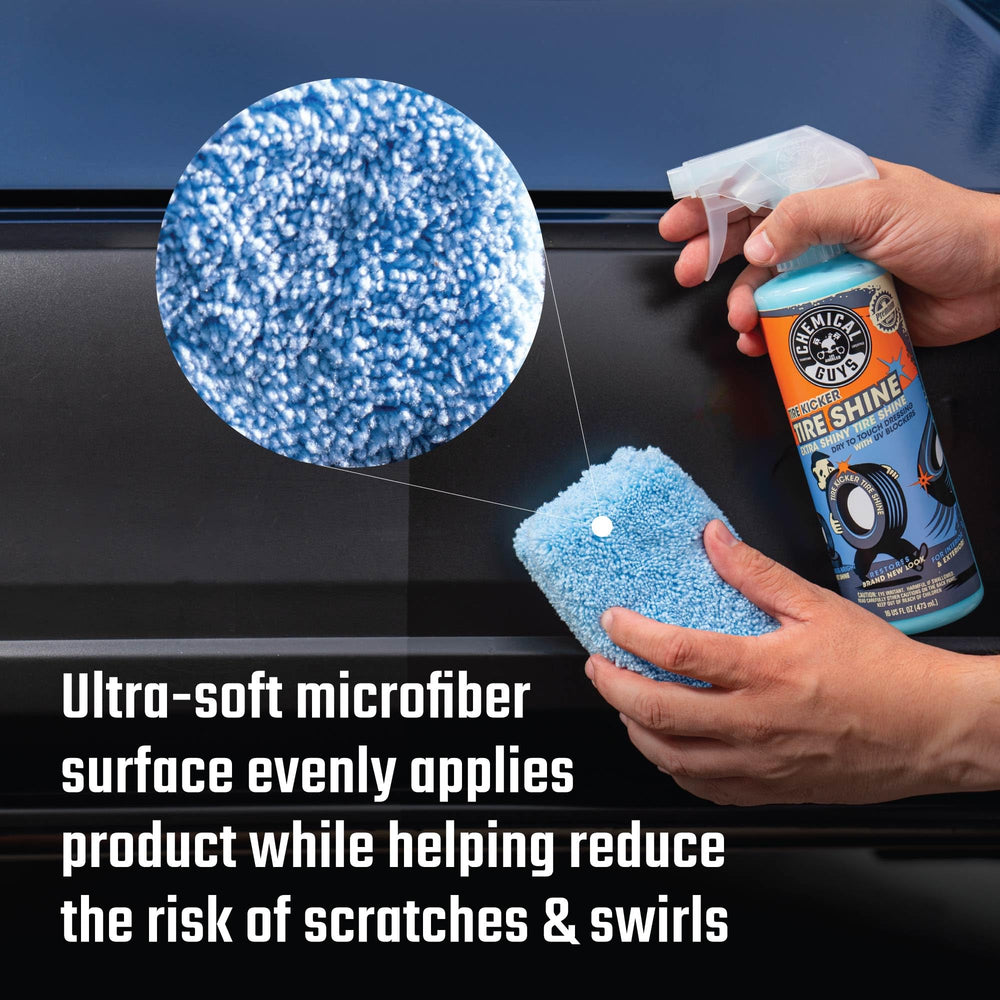 Chemical Guys foam-core detail pad distributes product evenly, reducing waste