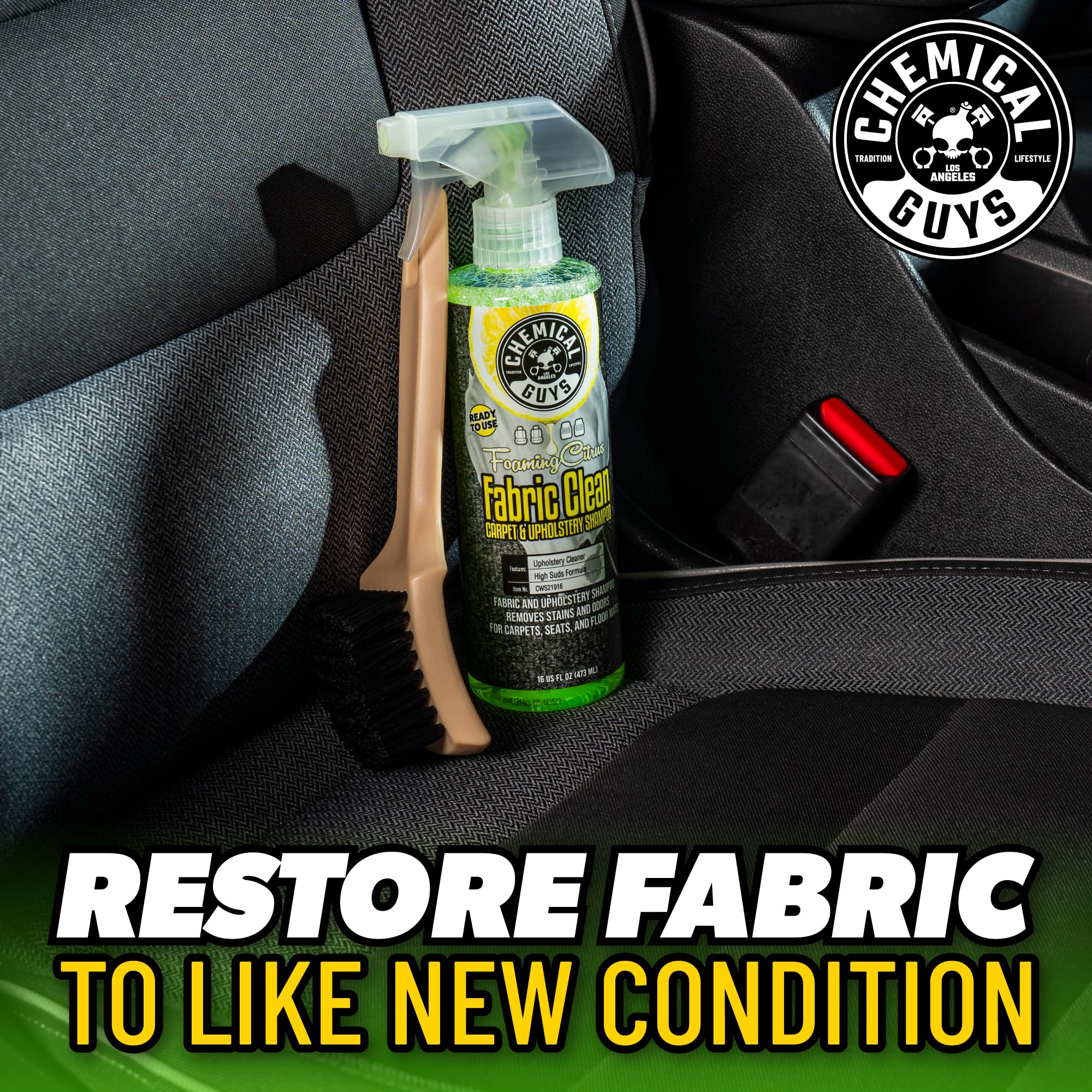 Chemical Guys Foaming Citrus Fabric Clean carpet-spot-cleaning lifts embedded dirt