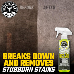 Chemical Guys Foaming Citrus Fabric Clean with microfiber towel cleanup after spray