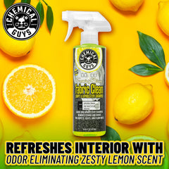 Chemical Guys Foaming Citrus Fabric Clean spray action demonstrates quick dirt lift
