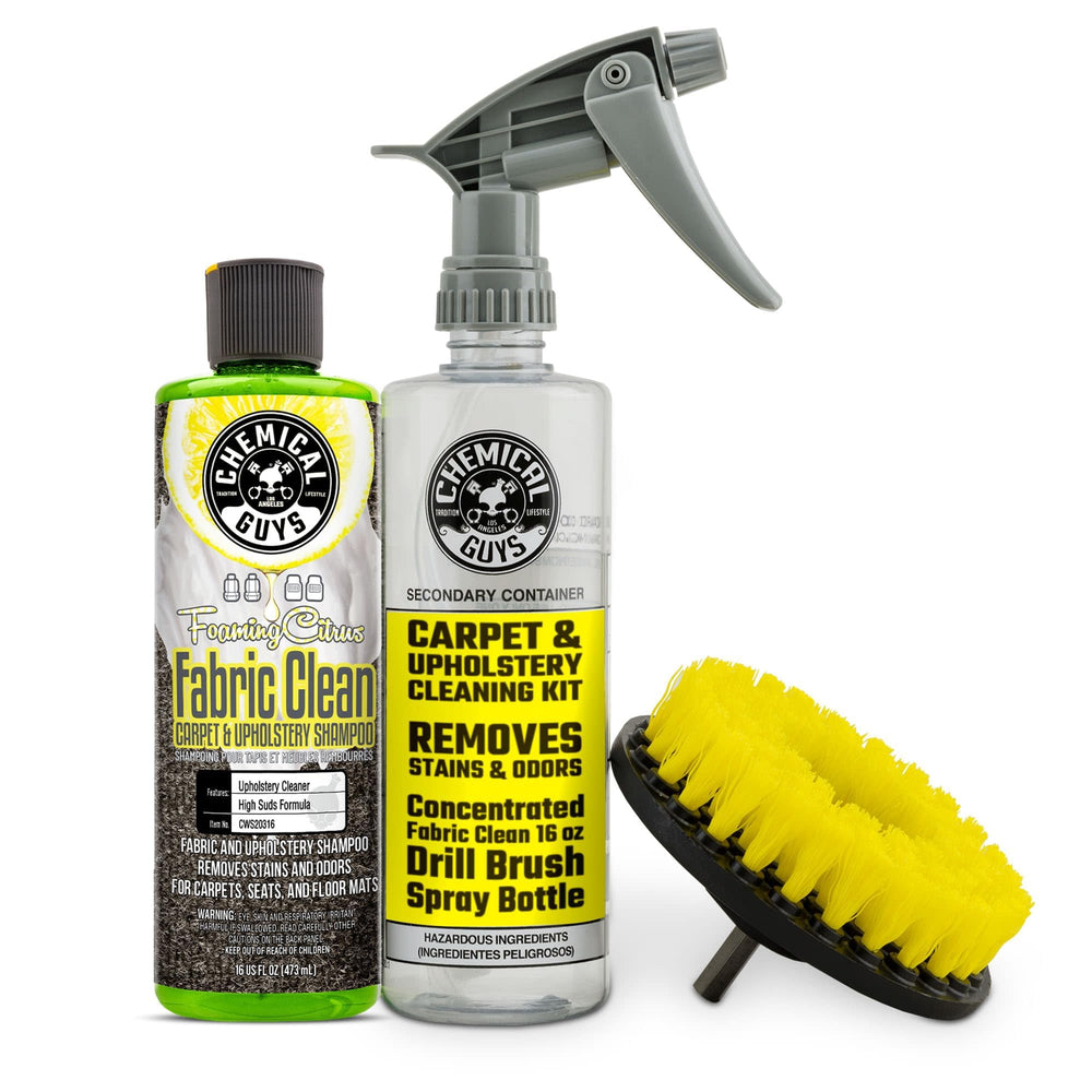 Chemical Guys Foaming Citrus Fabric Cleaner bottle for deep upholstery cleaning