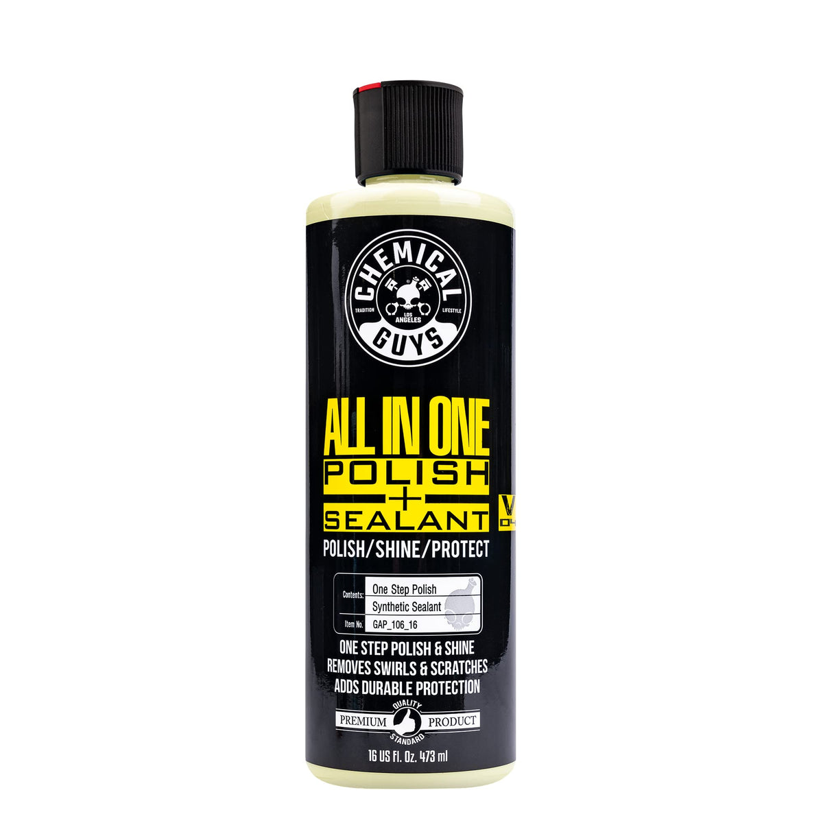 Chemical Guys Gap-106-16 all-in-one bottle demonstrates easy application and protective shine