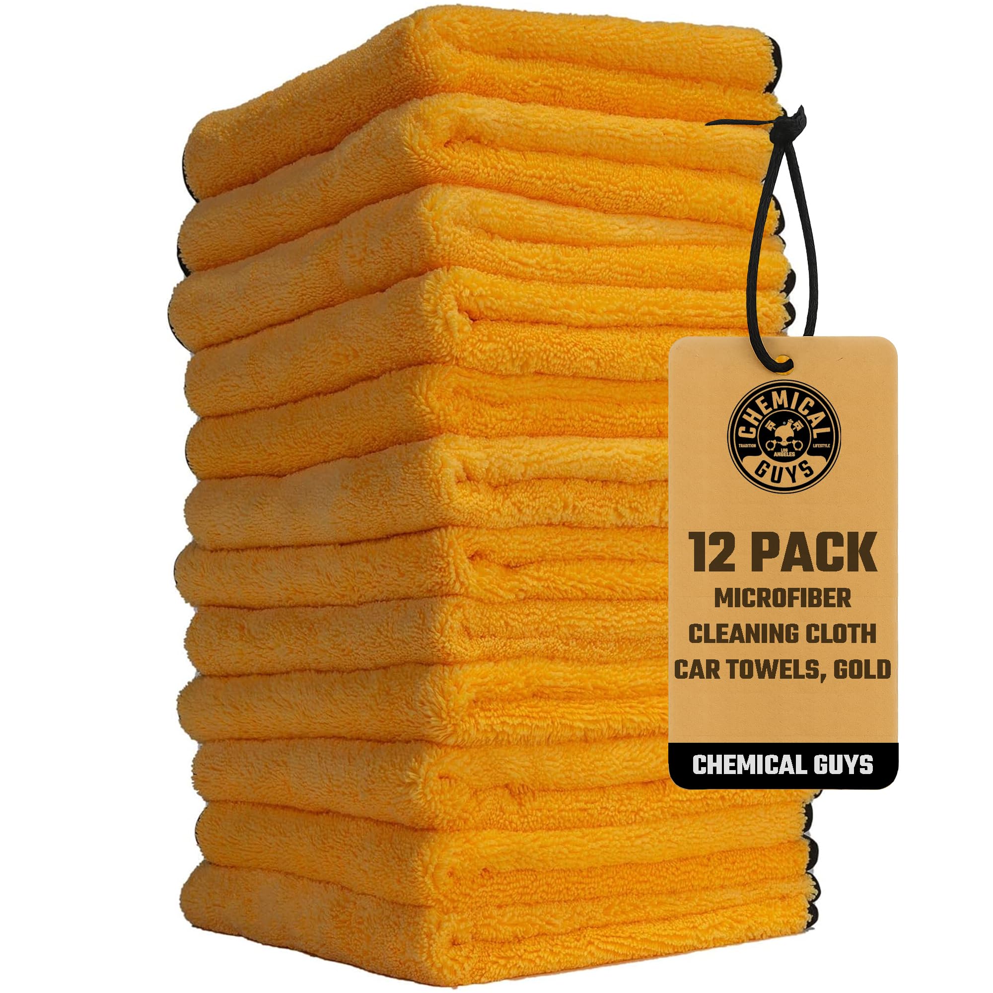 Chemical Guys Gold microfiber towel for drying and buffing smooth surfaces