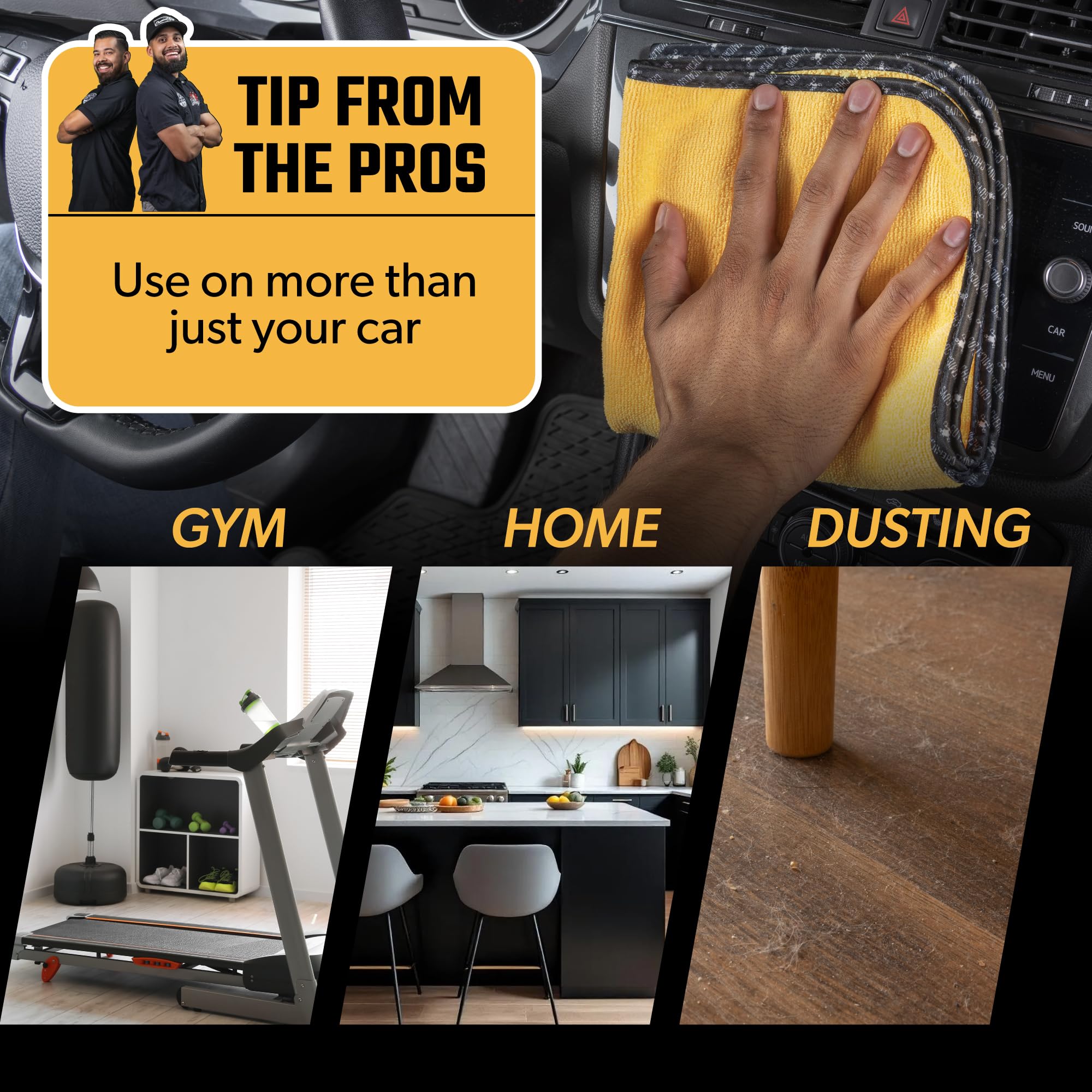 Chemical Guys Gold microfiber towel safe on chrome and metal finishes