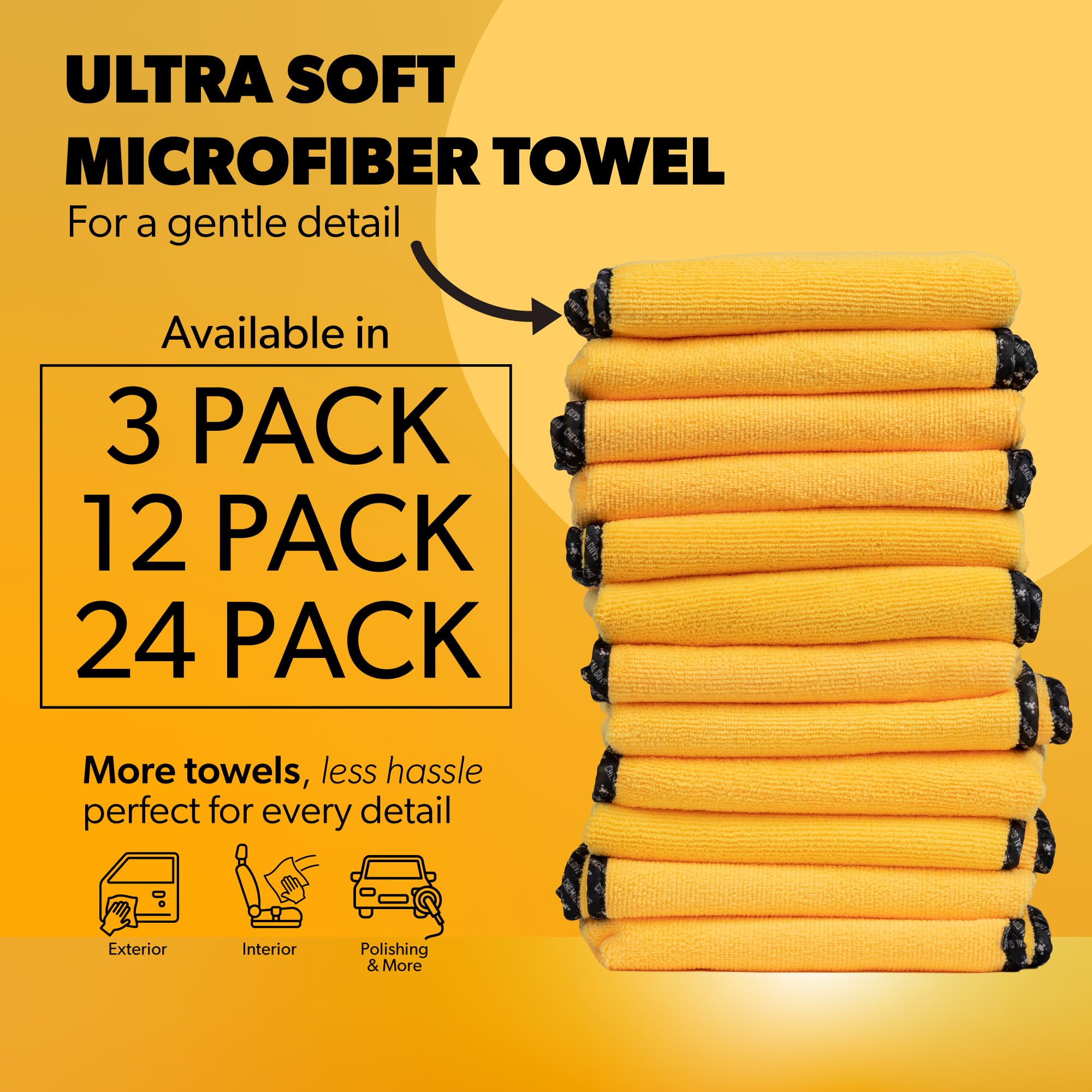 Chemical Guys Gold microfiber towel removes wax and sealant without scratching paint