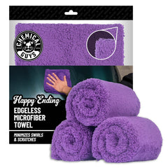 Chemical Guys Happy Ending Ultra Plush Towel, 16x16, for scratch-free drying and streak-free finish.