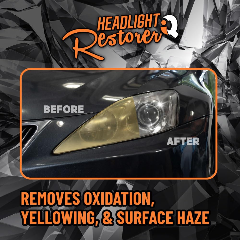 Chemical Guys Headlight Restore and Protect finished lens with crystal-clear shine