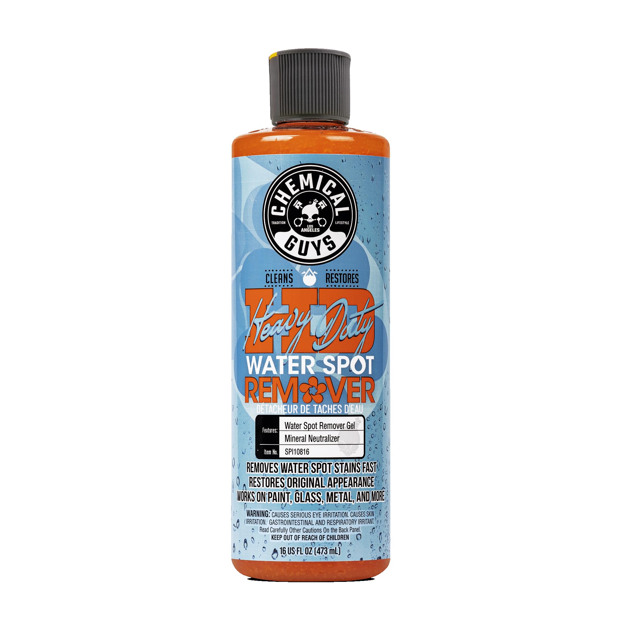 Chemical Guys heavy duty water spot remover gel bottle for easy application