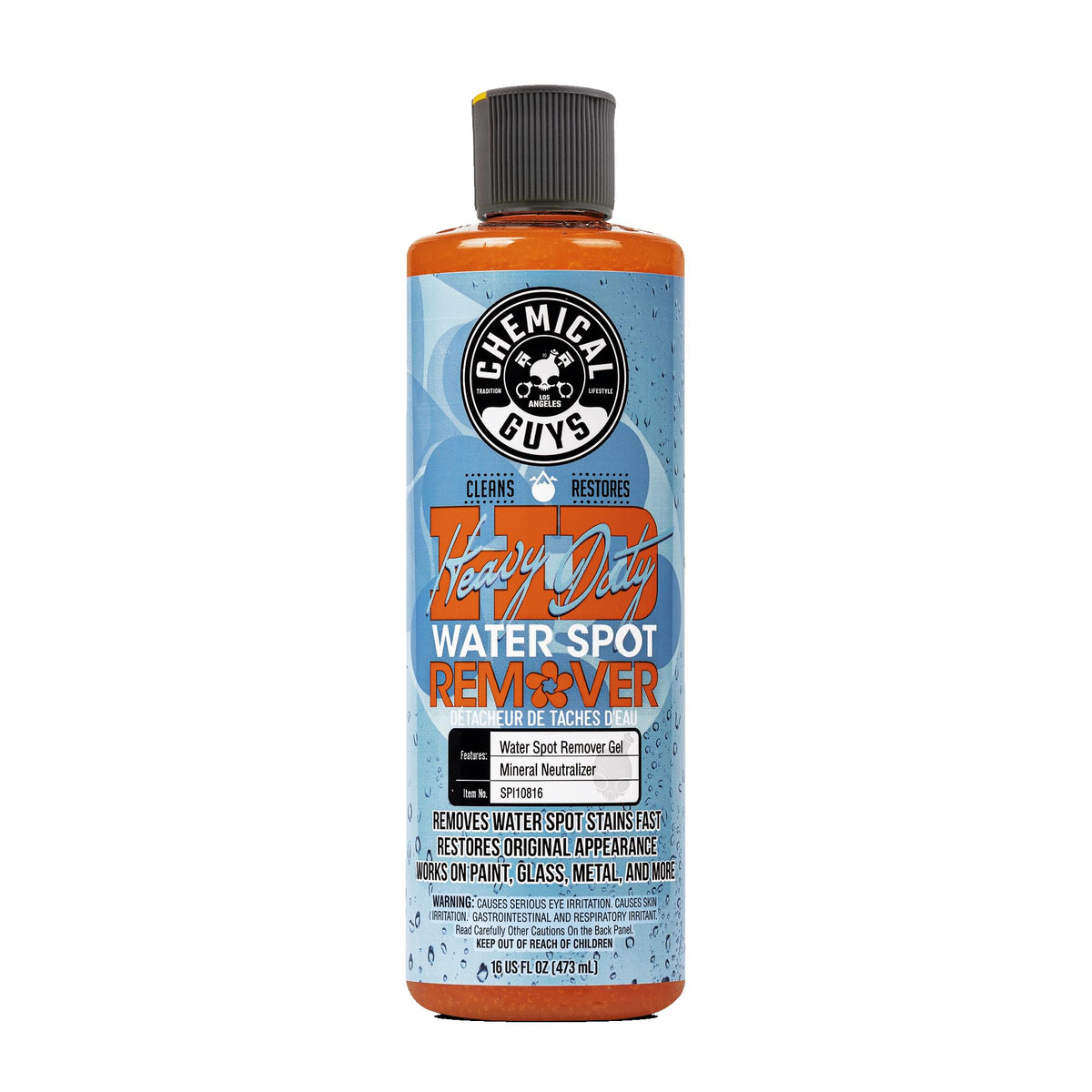 Chemical Guys heavy duty water spot remover gel bottle for easy application
