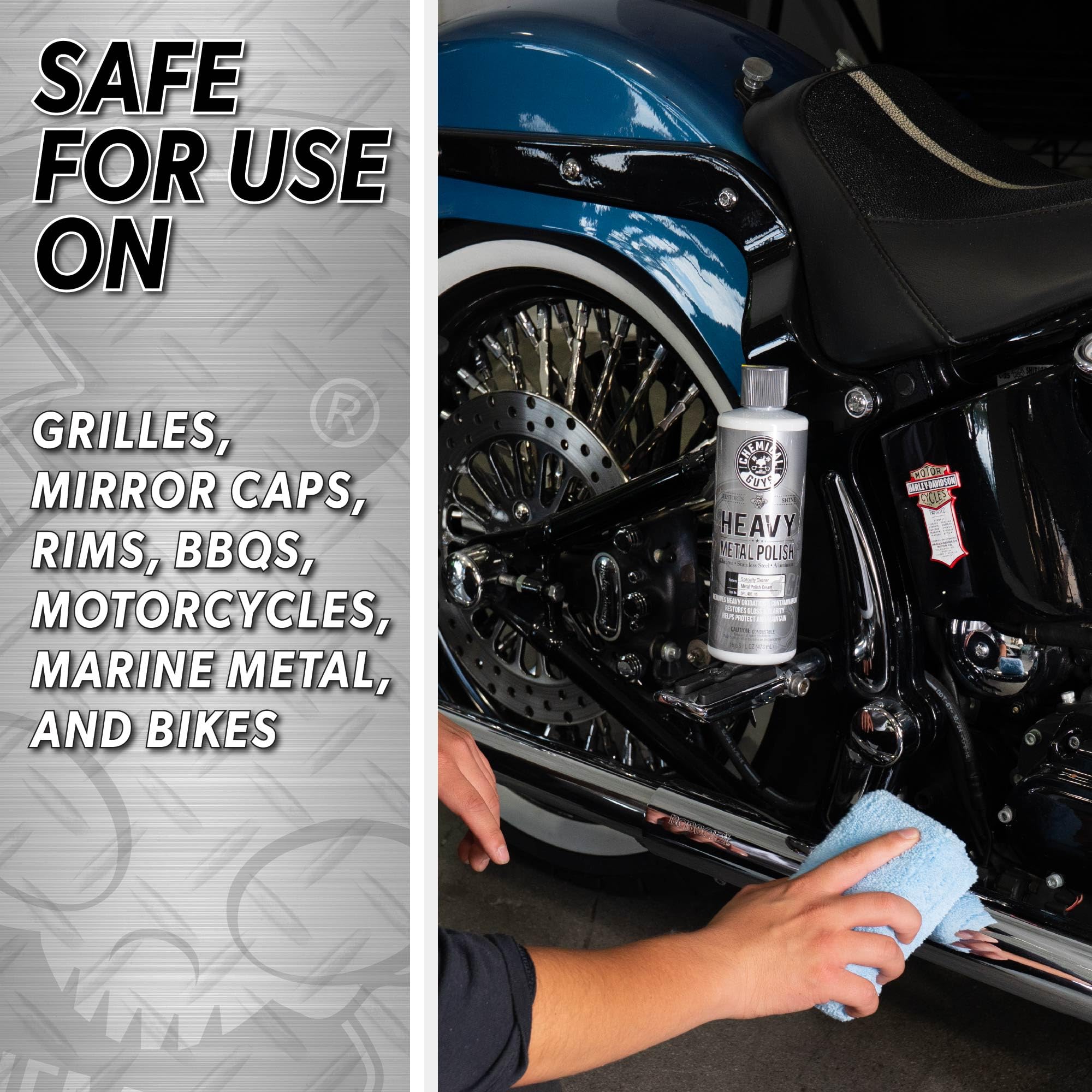 Chemical Guys Heavy Metal Polish Restorer on copper pipes restoring warm glow and resistance.