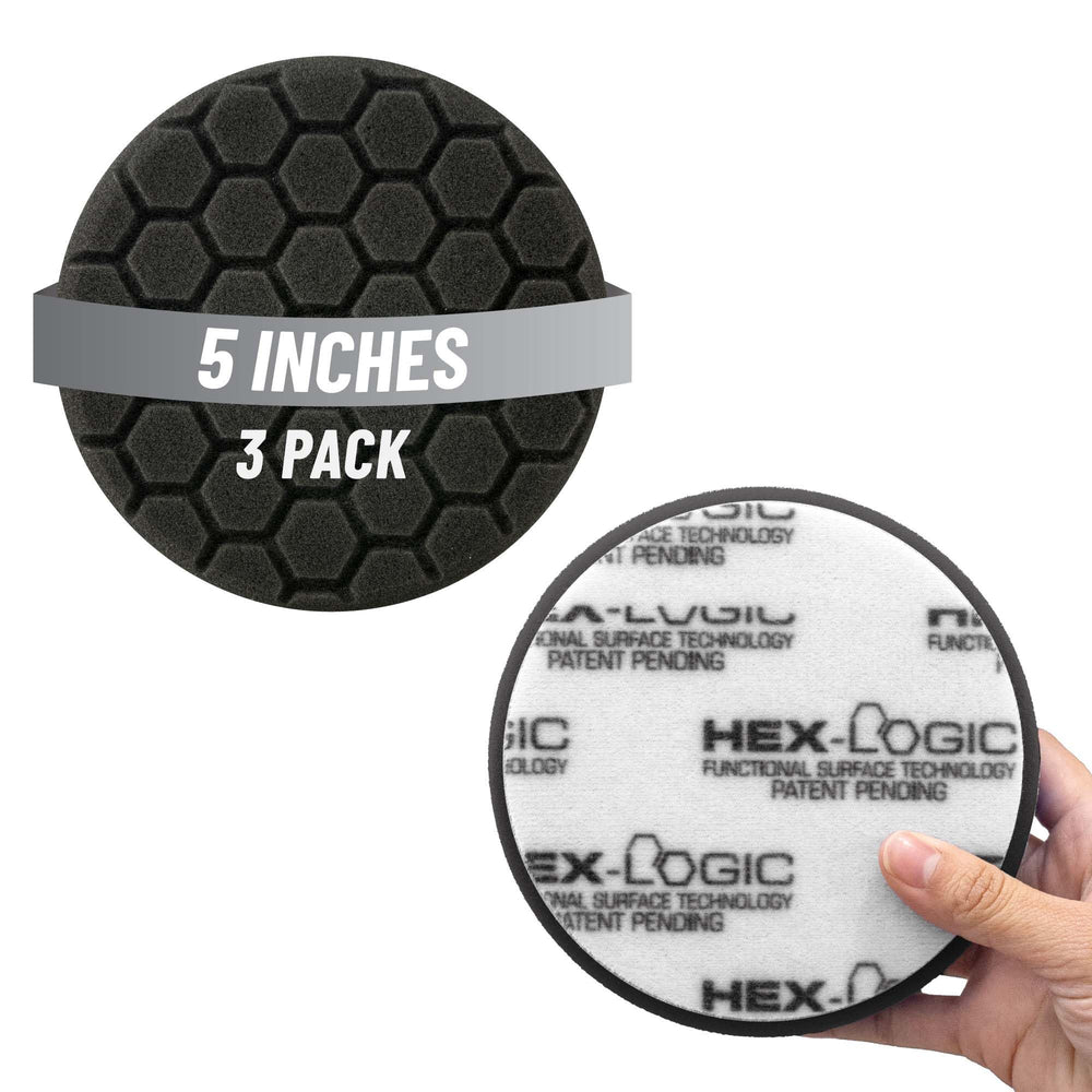 Chemical Guys Hex-Logic finishing pad black 5.5-inch for even wax and glaze application.