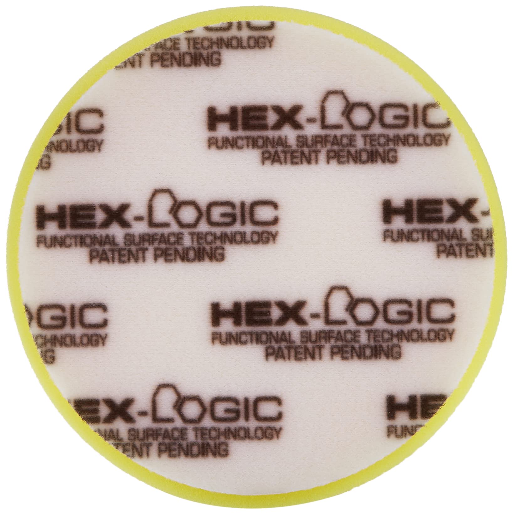 Chemical Guys Hex-Logic Yellow pad closeup showing durable hex-groove surface.