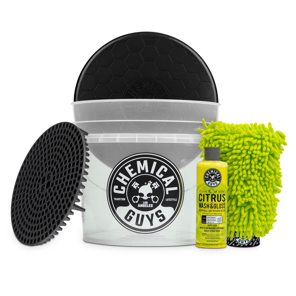 Chemical Guys HOL133 scratch-free wash bucket with Dirt Trap insert protects finishes during washing.