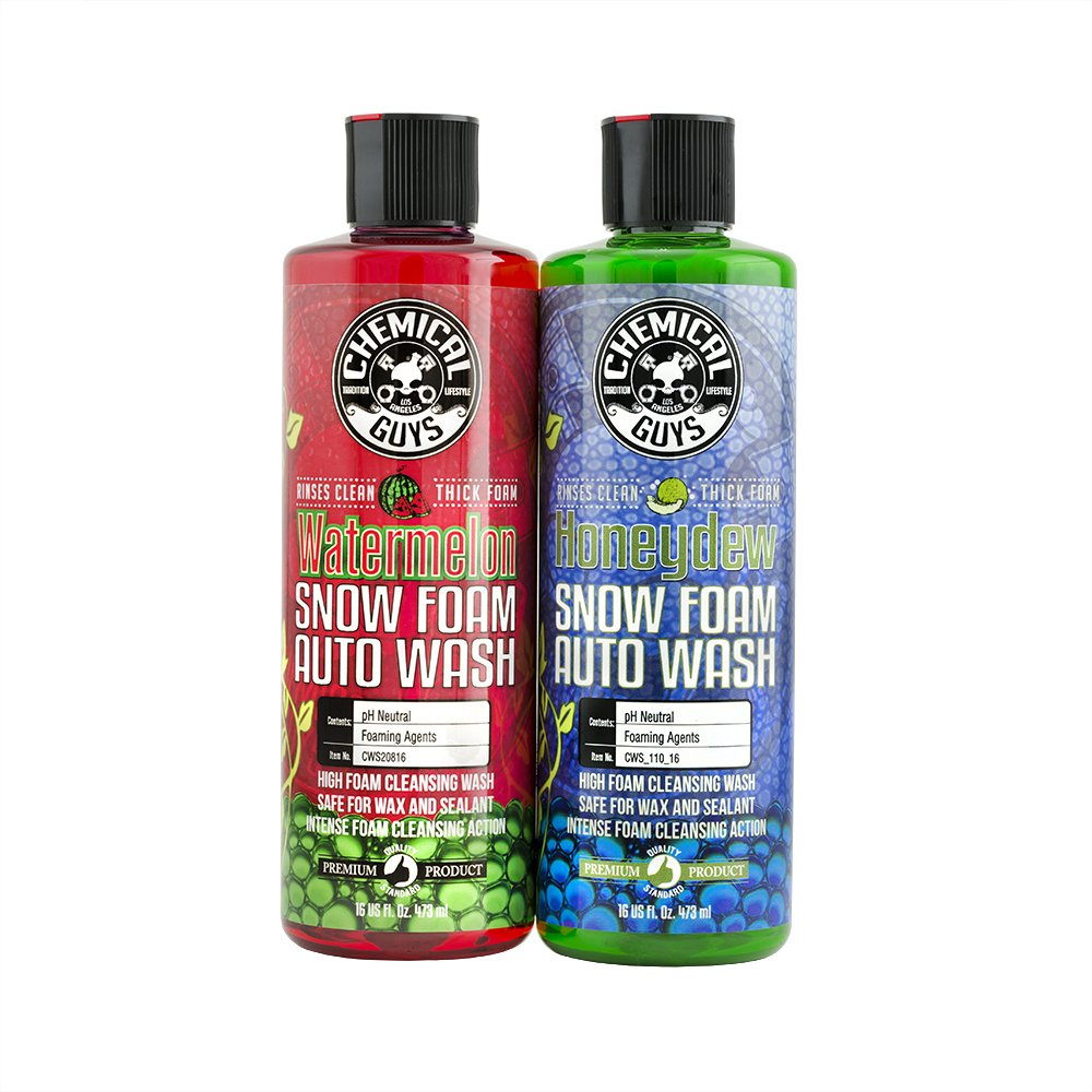 Chemical Guys HOL316 Watermelon Snow Foam bottle showcasing dual-scent wash for car detailing