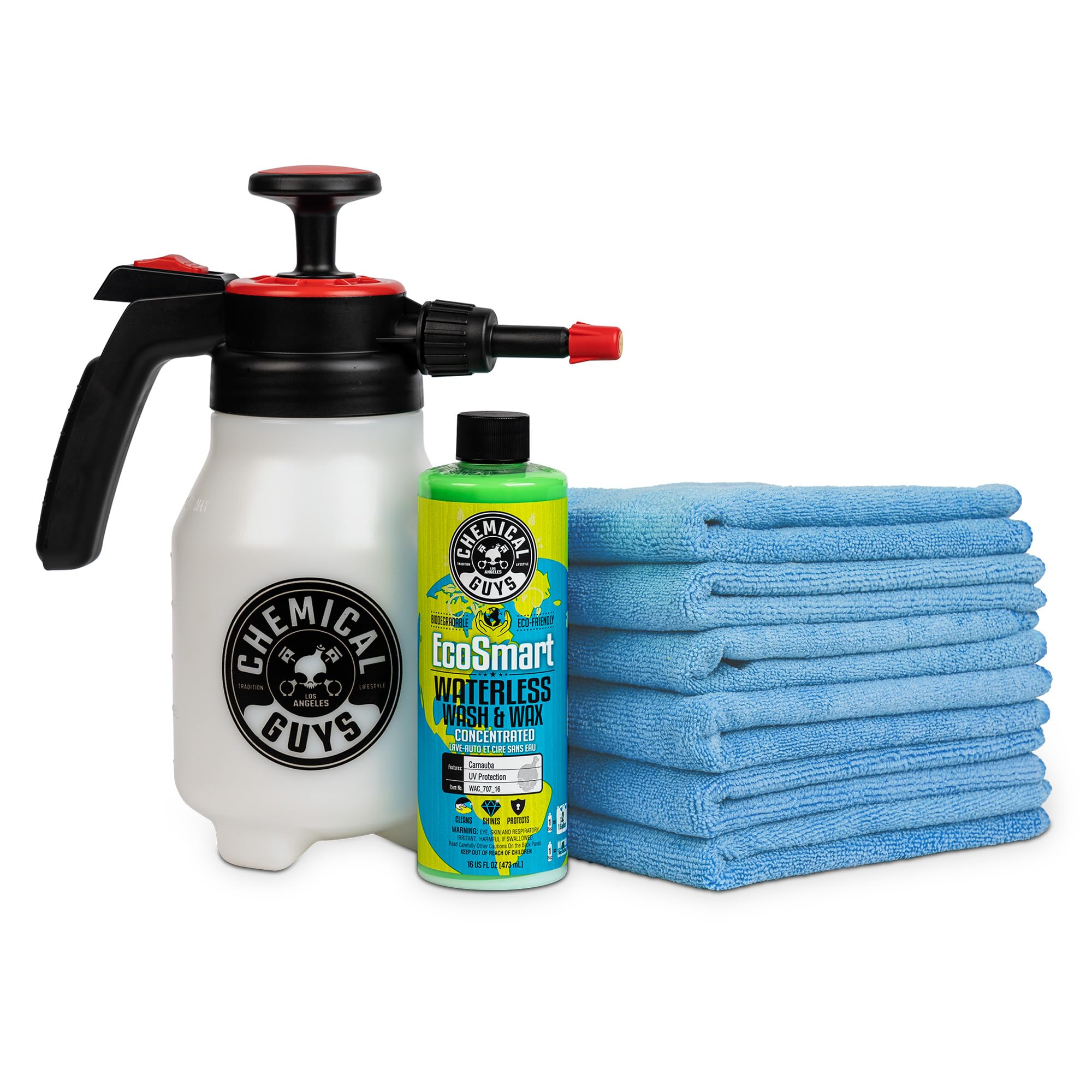 Chemical Guys HOL401 drought-buster bottle showing eco-friendly waterless wash solution for cars