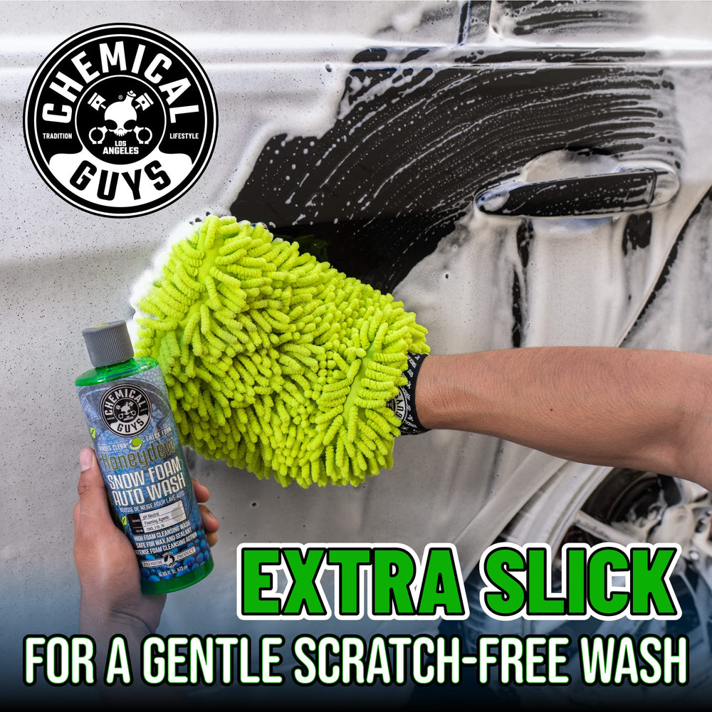 Chemical Guys Honeydew Snow Foam applying with foam gun for quick wash