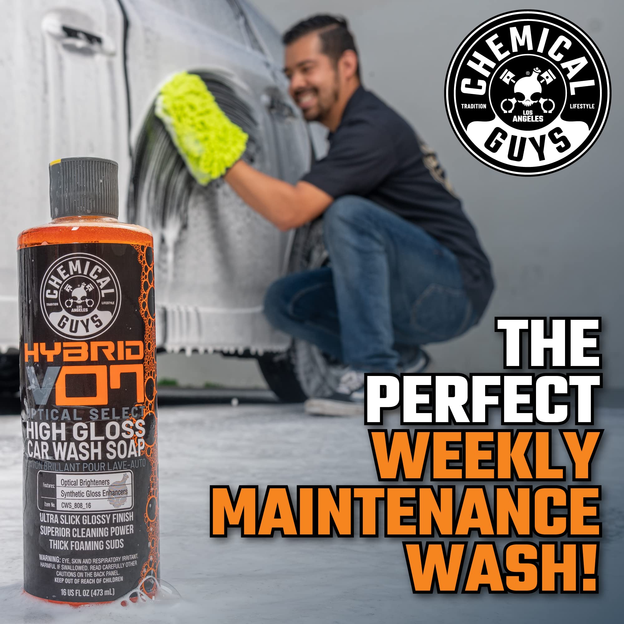 Chemical Guys Hybrid Foaming High Gloss Wash orange-scented formula brightens every wash