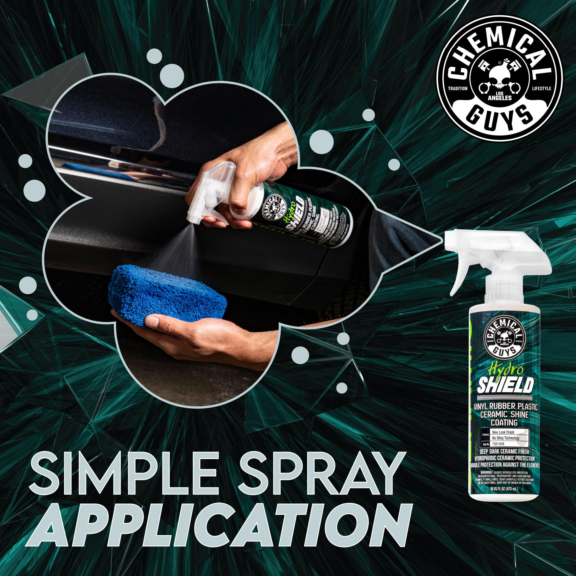 HydroShield tire-dressing-application adds gloss and water resistance to tires
