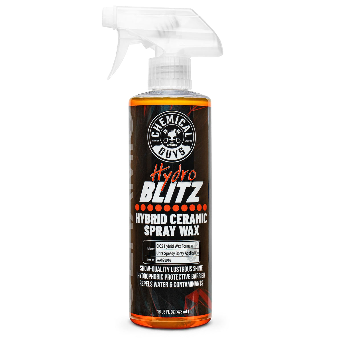 Chemical Guys HydroBlitz spray wax in action, easy application and glossy protective finish.