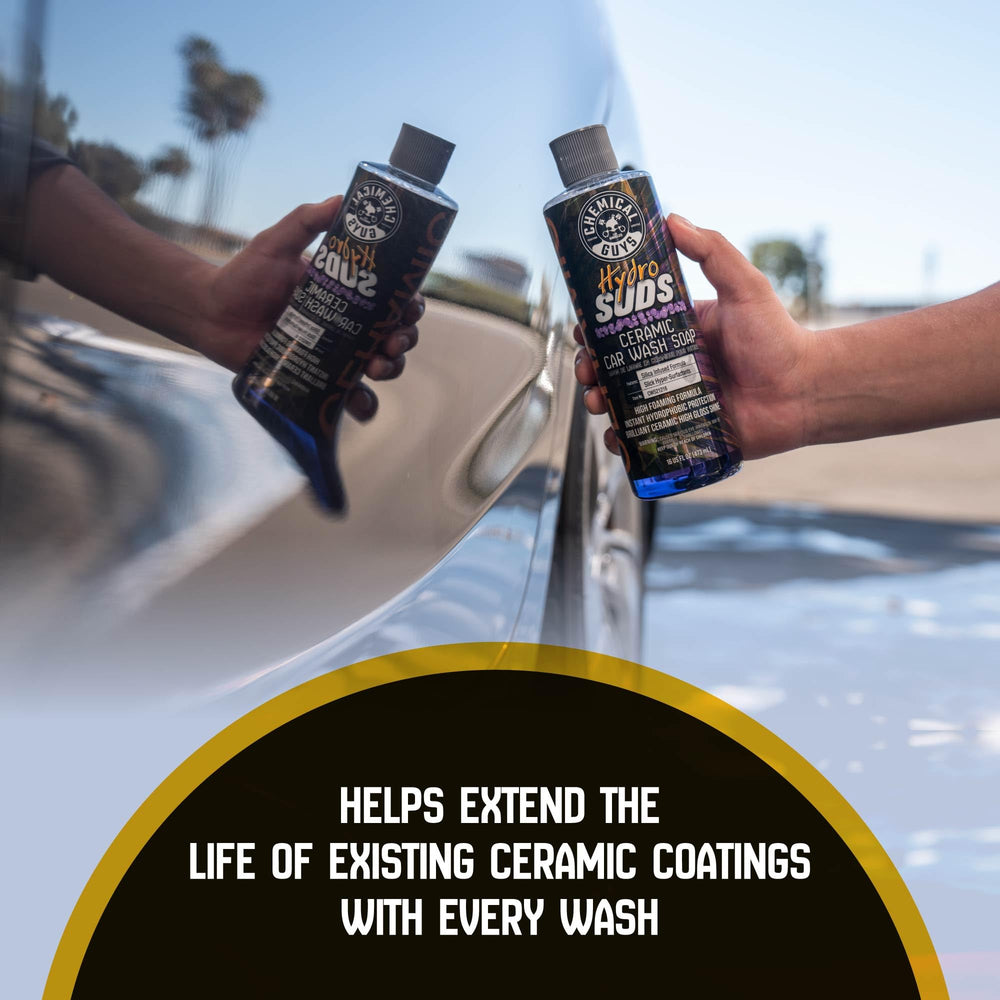 Berry scented HydroSuds suds provide a refreshing wash experience.