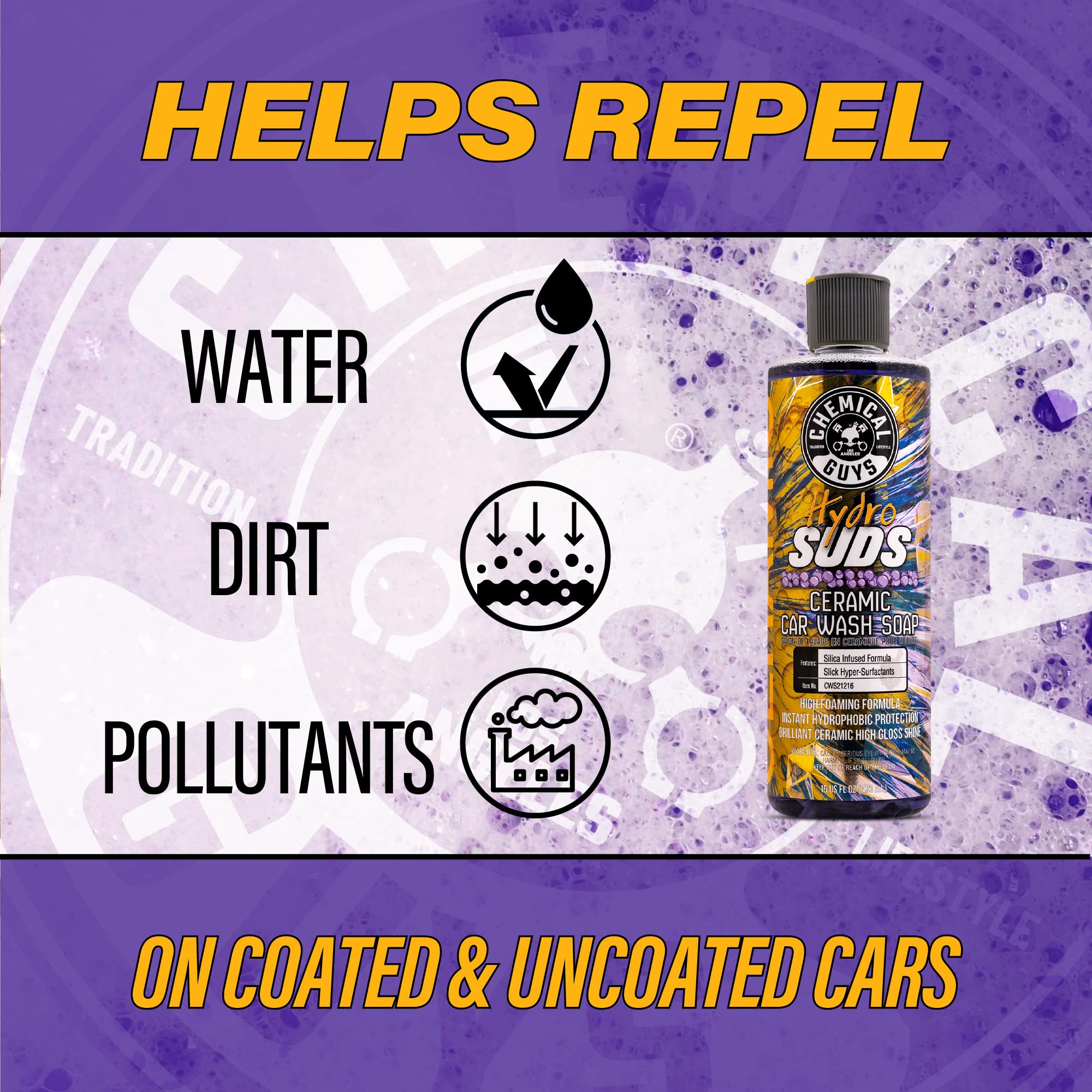 16 oz HydroSuds bottle is ideal for at-home detailing.