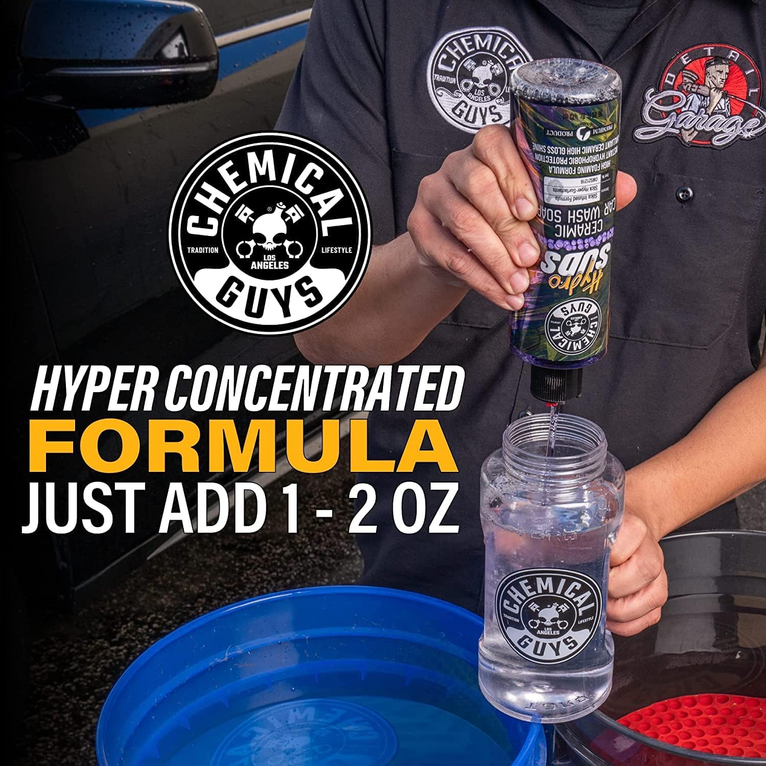 HydroSuds thick foams with a foam gun to lift dirt during washing
