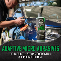 Chemical Guys Insynchro hand application on car panel; versatile correction.