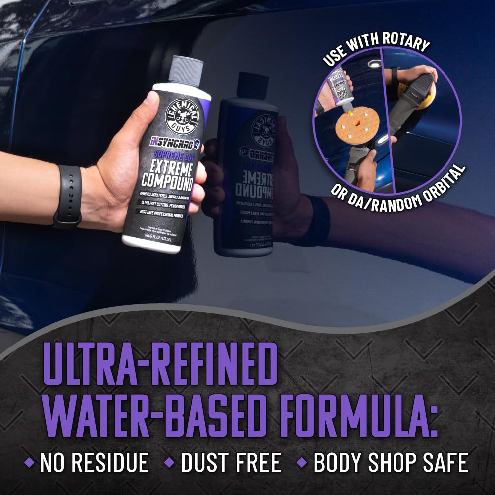 Chemical Guys Insynchro Supreme Extreme Compound motor polisher setup signals tool versatility.