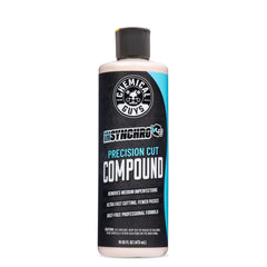 Chemical Guys InSynchro V43 heavy-cut compound bottle front for heavy-cut correction on tough paint