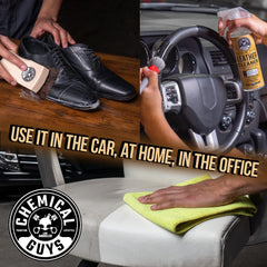 Chemical Guys Leather Conditioner softening application restores flexibility.
