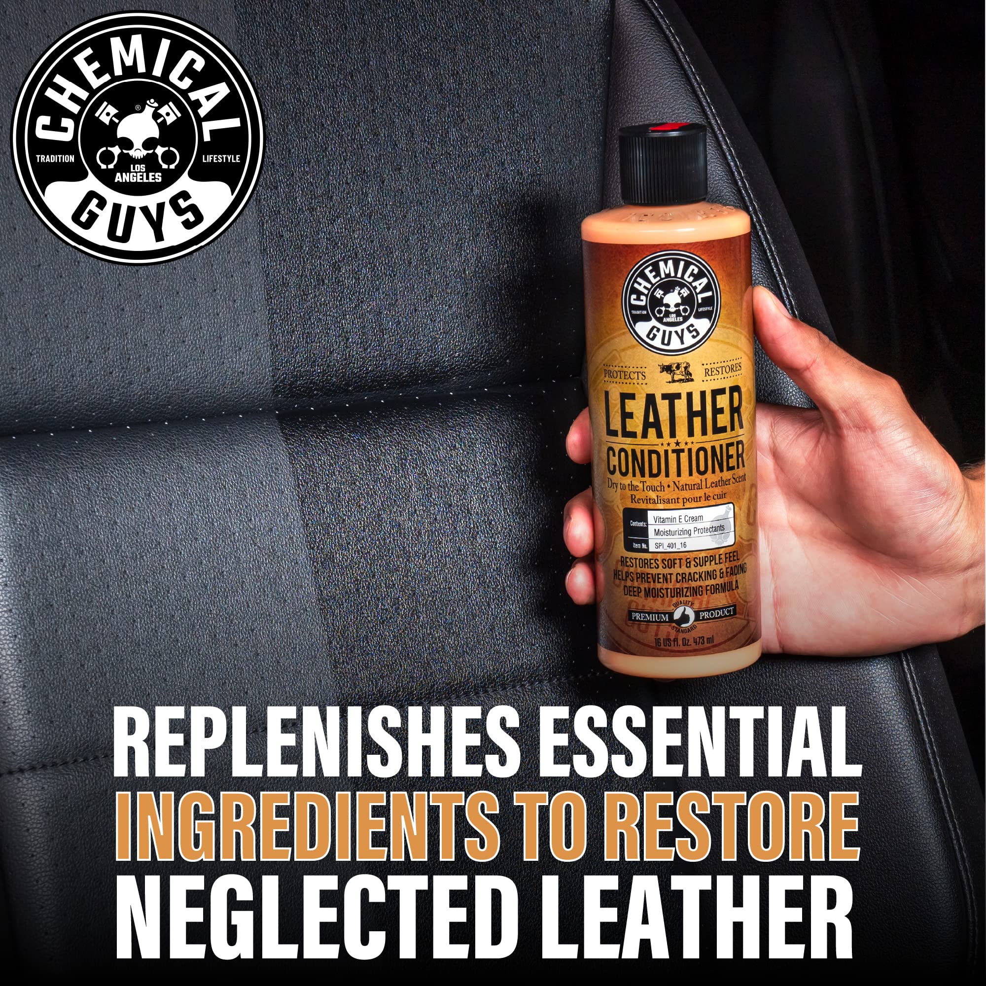 Sprayable Leather Cleaner and Conditioner bottle for quick cleanups