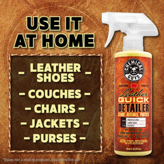 Chemical Guys Leather Quick Detailer dry-to-the-touch finish feels natural.
