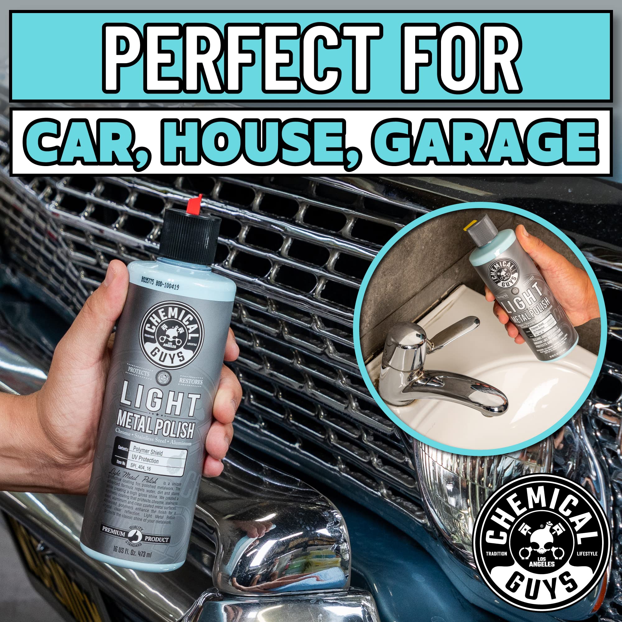 Chemical Guys Light Metal Polish on wheels gives a clean, reflective finish