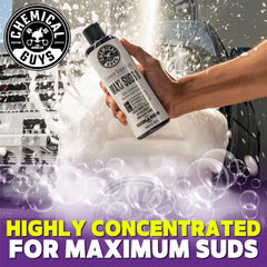 Close-up of Maxi Suds II foam-lather demonstrating rich suds for dirt lifting