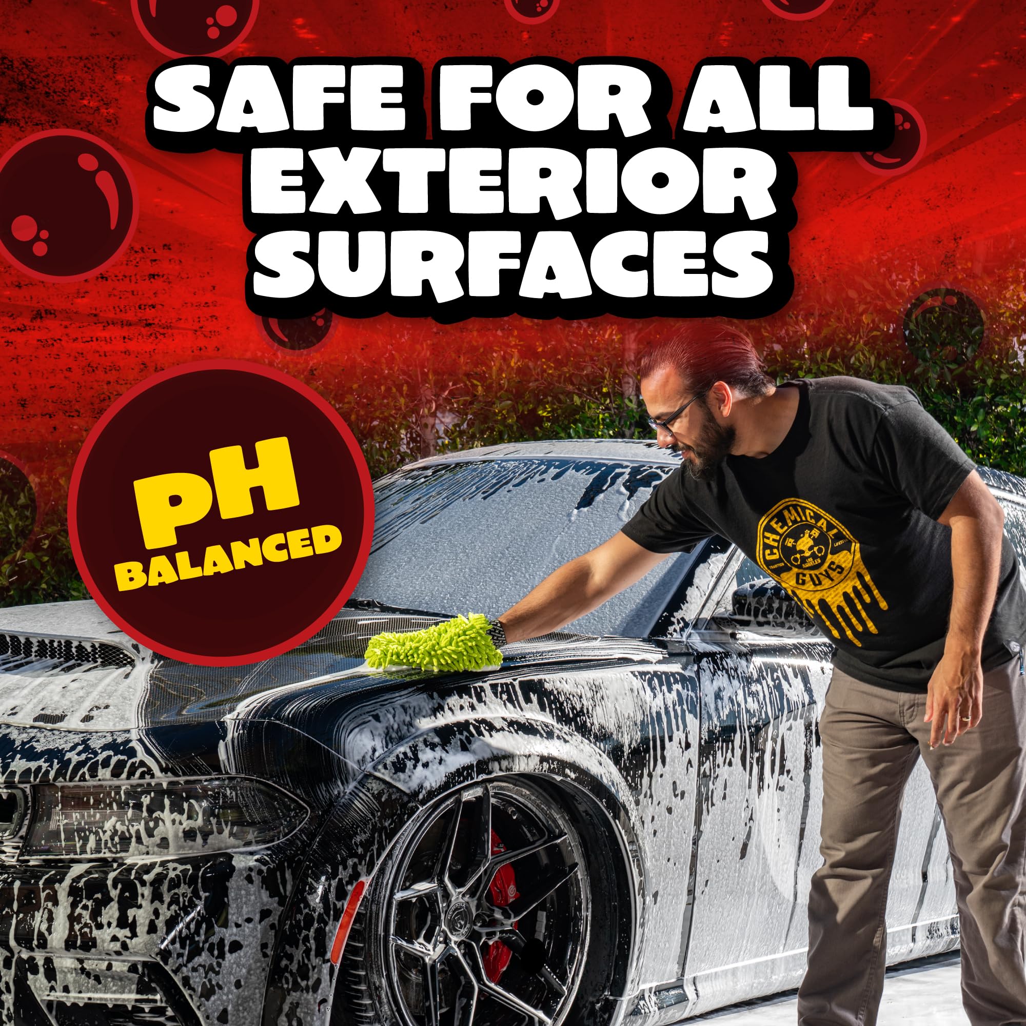Suds leave a glossy, well-maintained finish after wash