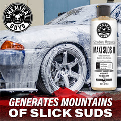 Wash mitt with Maxi-Suds II producing rich foam for even coverage.