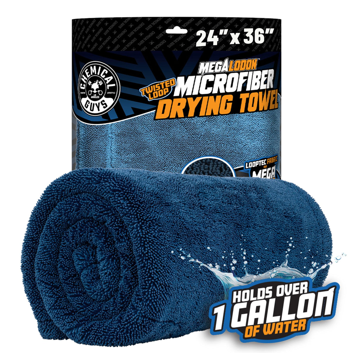 Chemical Guys Megalodon towel 24x36 in action speeds drying with minimal streaks.