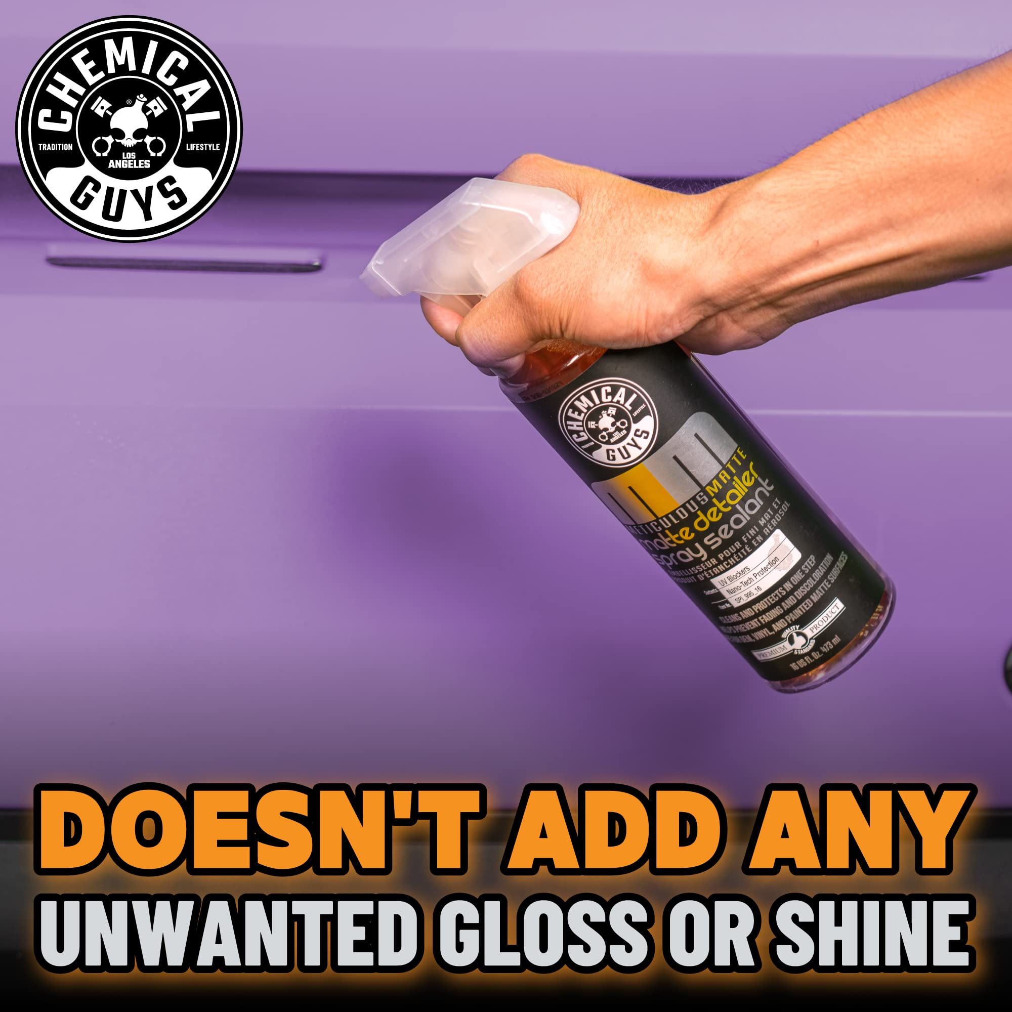 Chemical Guys Meticulous Matte Detailer factory-finish maintenance without gloss.
