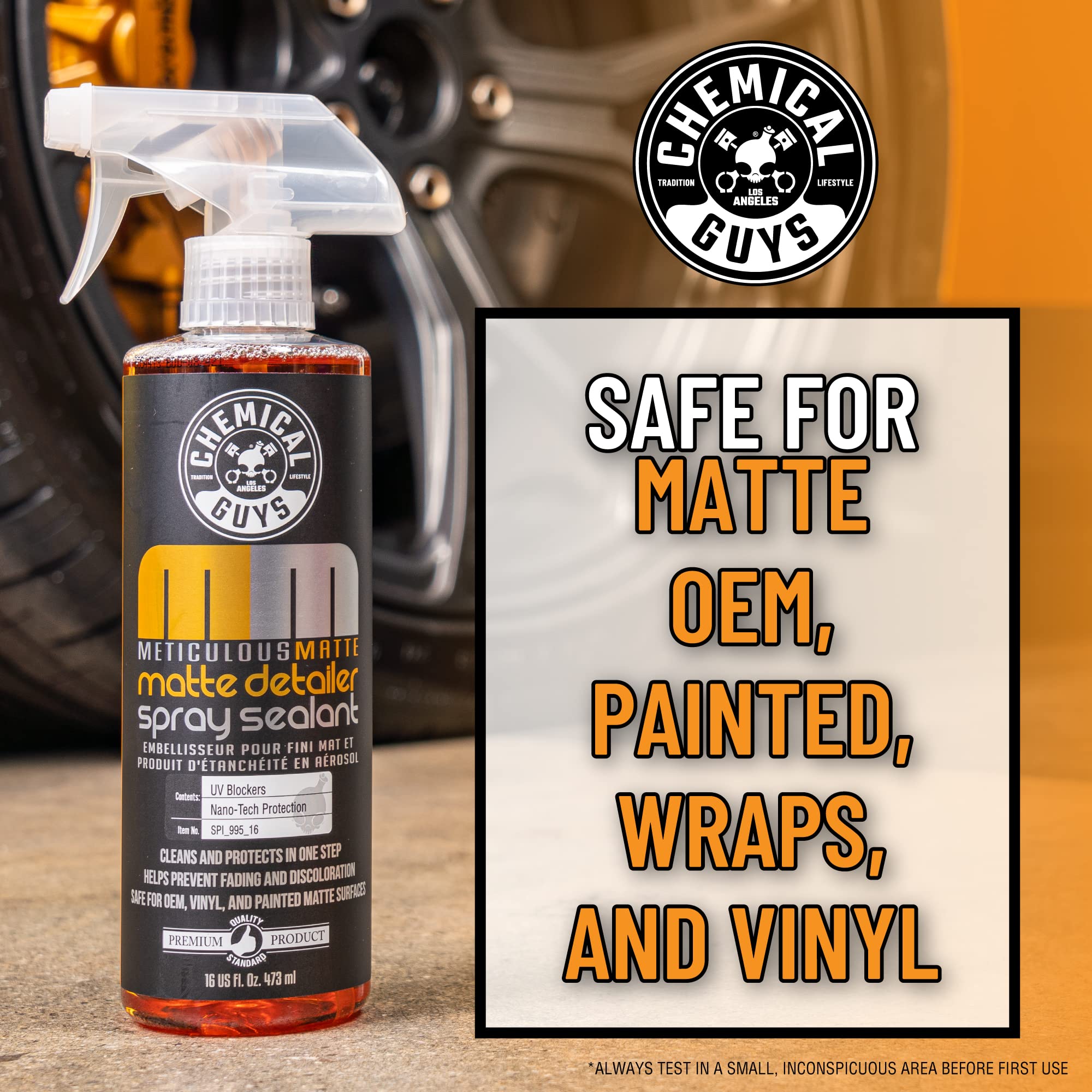 Chemical Guys Meticulous Matte Detailer forms a protective film on non gloss surfaces.