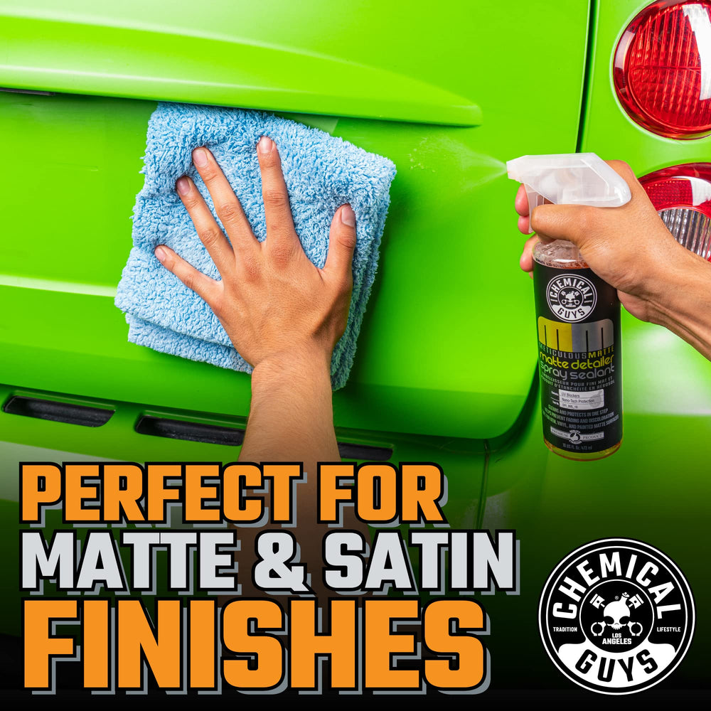 Chemical Guys Meticulous Matte Detailer promotes water beading on matte surfaces.