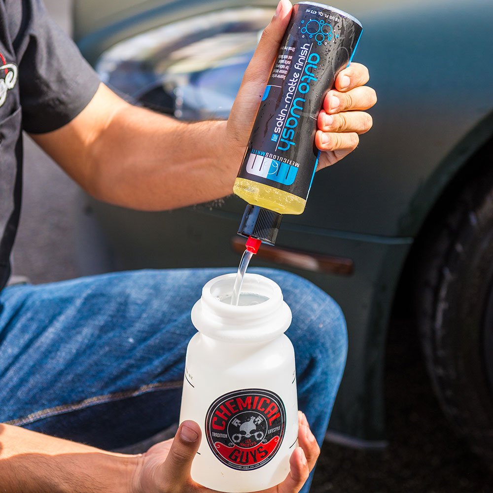 Chemical Guys Meticulous Matte two-bucket method setup for safe, efficient cleaning.