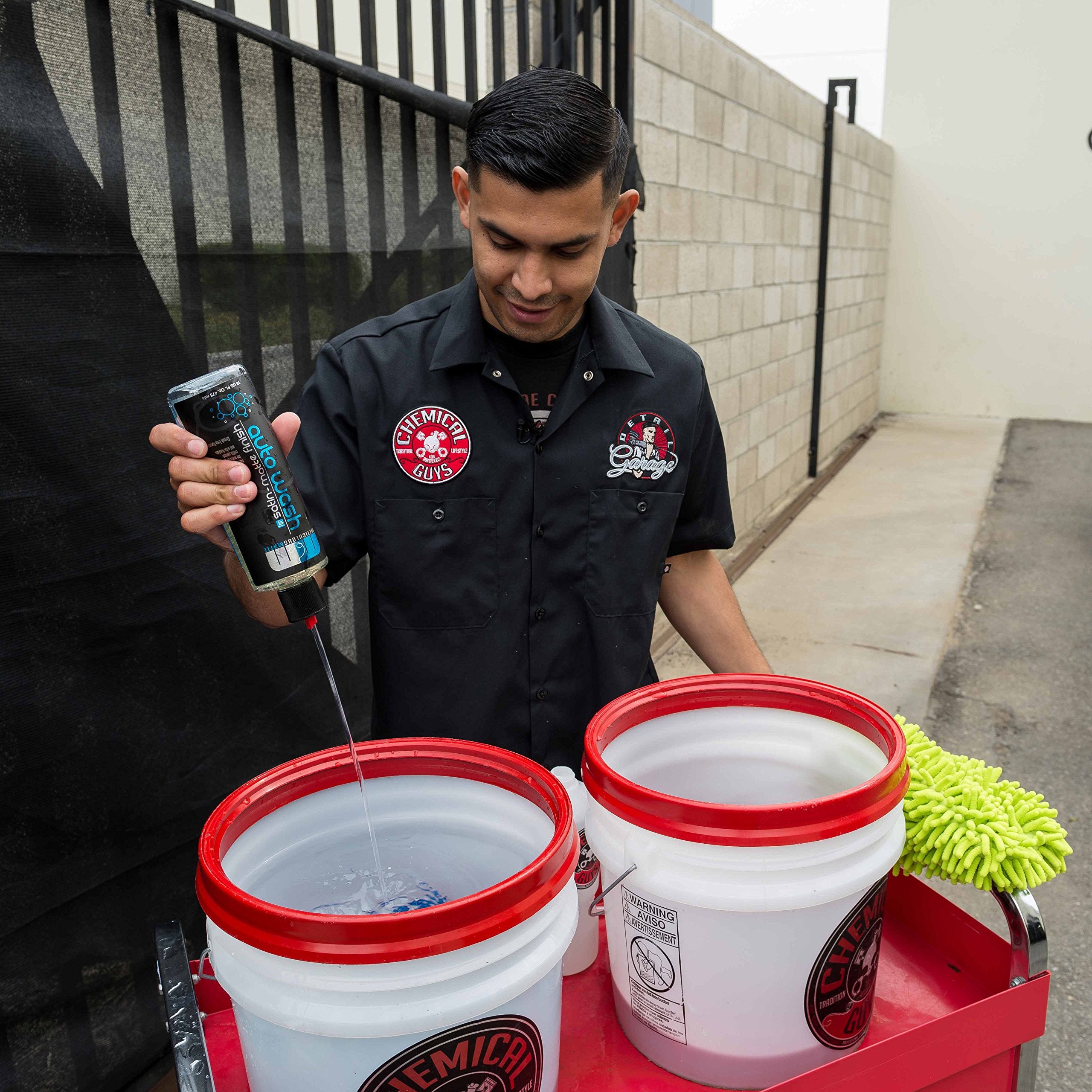 Chemical Guys Meticulous Matte two-bucket wash in action protecting matte finish