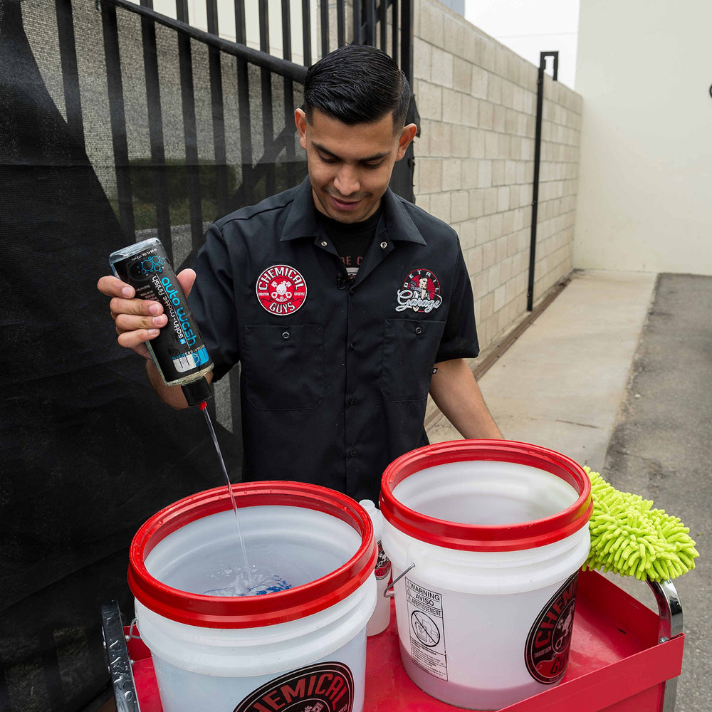 Chemical Guys Meticulous Matte two-bucket wash in action protecting matte finish