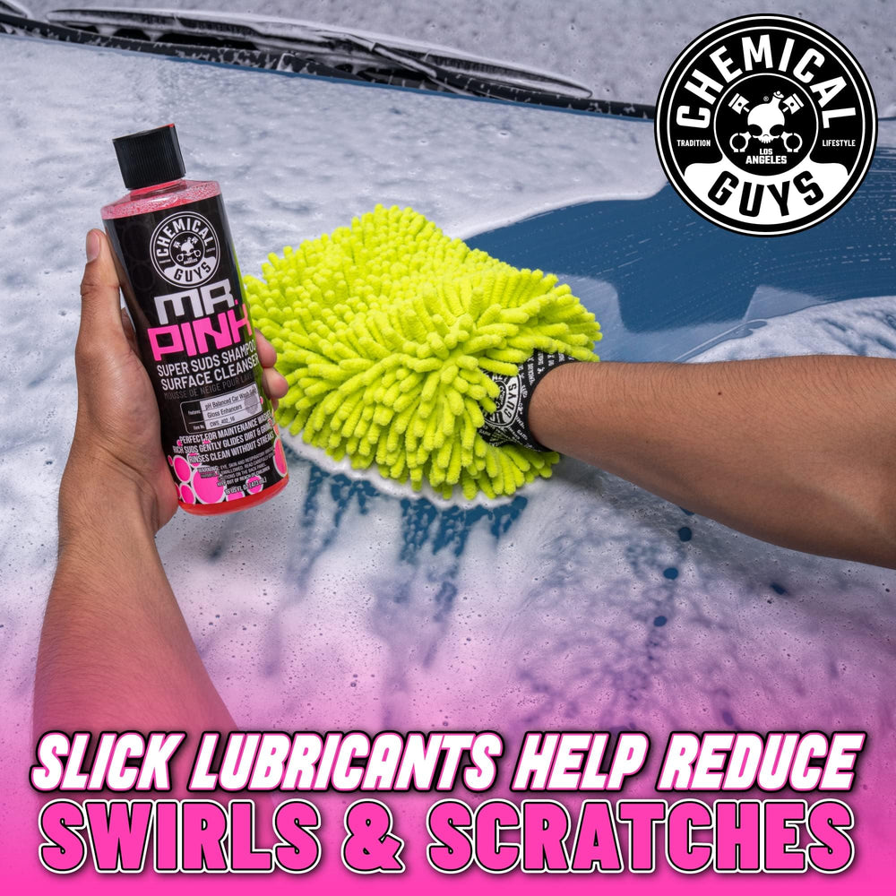 Shiny exterior after wash using Mr. Pink on a clean vehicle