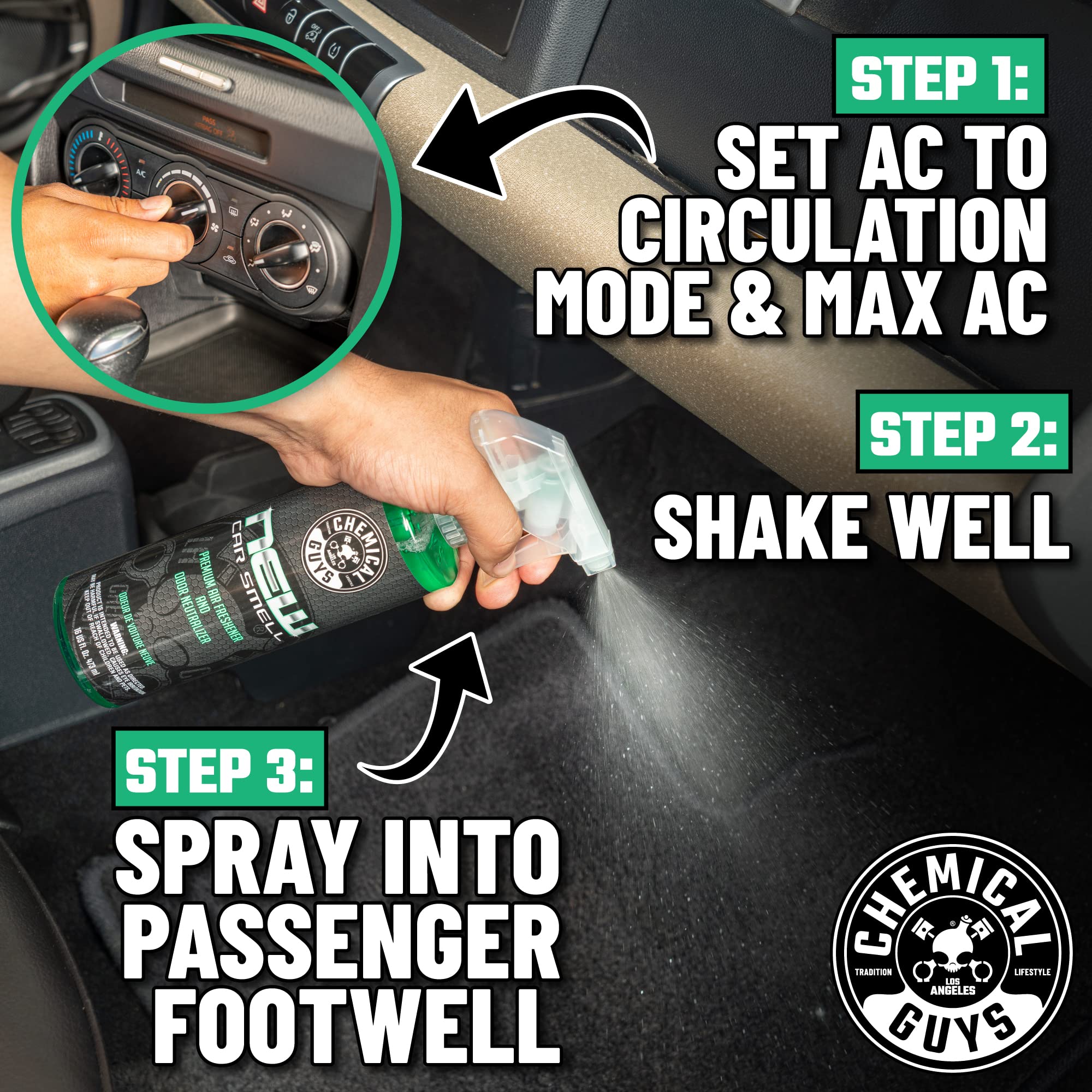 Chemical Guys New Car Smell car interior image conveys fresh, brand-new vibe across cabins.