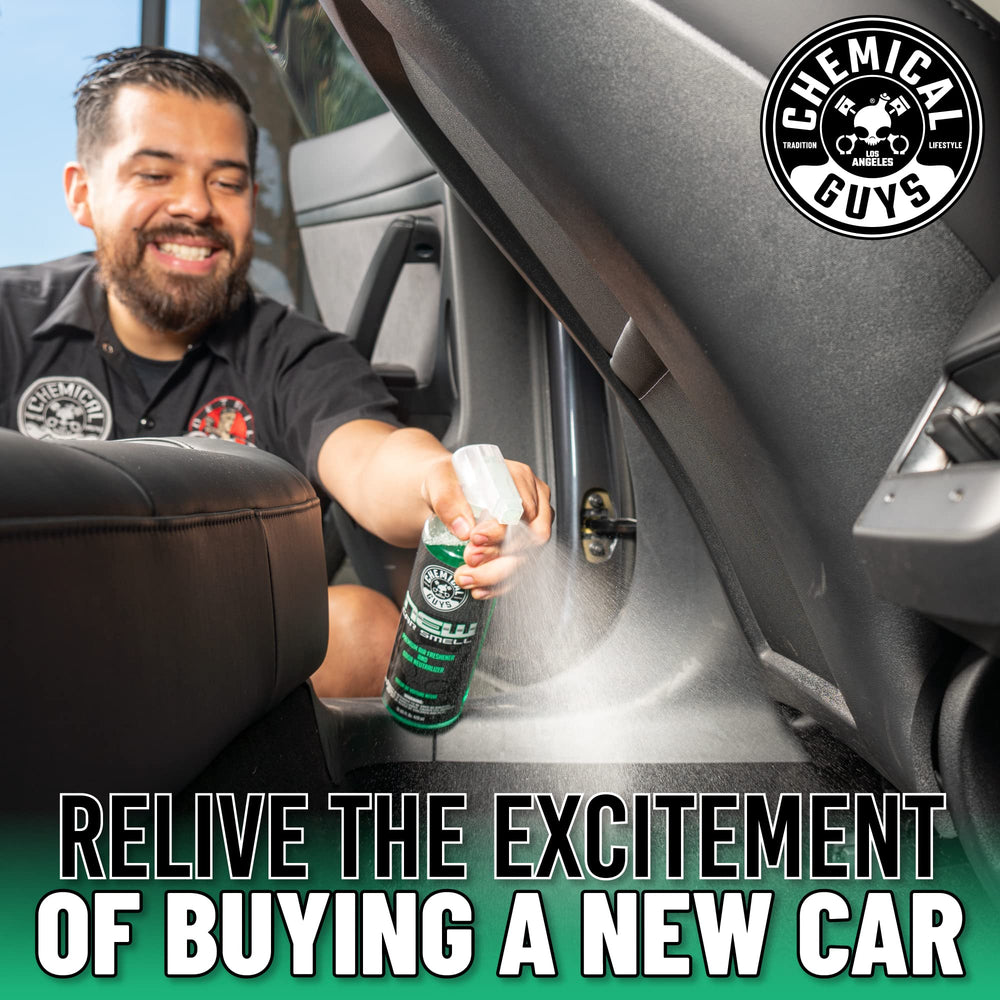 Chemical Guys New Car Smell packaging shows value pack with dual bottles for extended use.